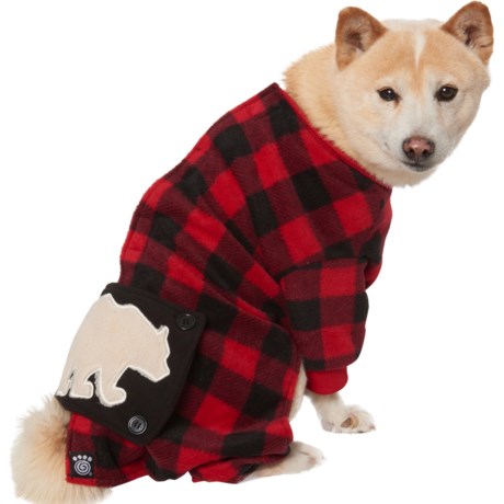Pet Rageous Designs Buffalo Bear Fleece Dog Pajamas - Large