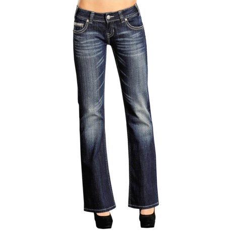 Rock & Roll Cowgirl Abstract Stitch Jeans - Bootcut, Low Rise (For Women)