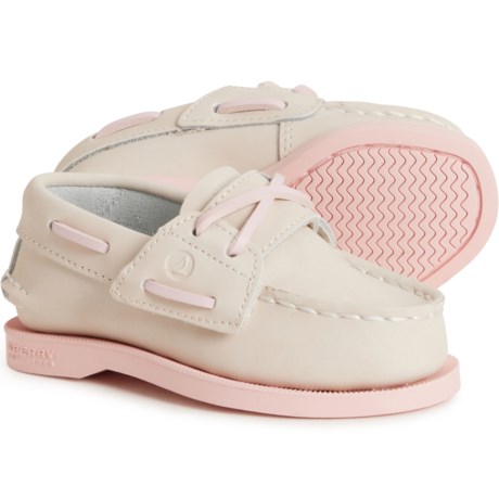 Sperry Little Boys and Girls Authentic Original Hook and Loop Boat Shoes - Leather