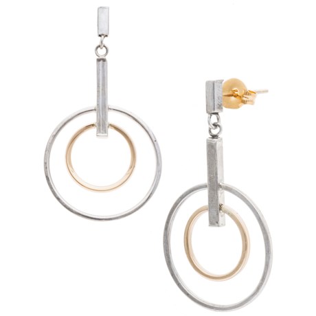 Stanley Creations Double Circle Earrings - 14K Gold Sterling Silver
