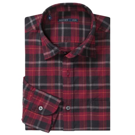 Mason's Mason’s Brushed Cotton Multi-Plaid Shirt - Long Sleeve (For Men)