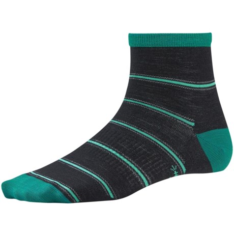 SmartWool Striated Stripe Socks - Merino Wool, Quarter Crew (For Women)