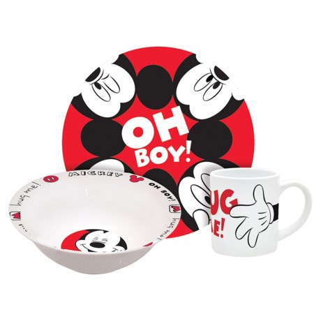 Disney Mickey Hug Me Porcelain Dinnerware Set - 3-Piece