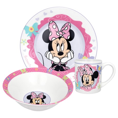 Disney Minnie Bow-Tique Porcelain Dinnerware Set - 3-Piece