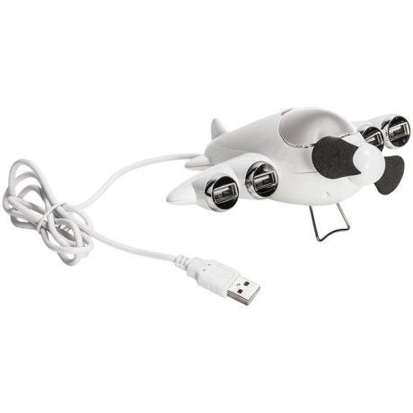 Passport by Two's Company Passport Collection Power in Flight USB Hub Plane - 4 USB Ports