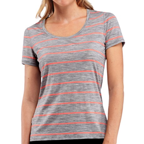 Icebreaker Tech Lite Stripe T-Shirt - Merino Wool, UPF 20+ Short, Sleeve (For Women)