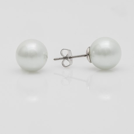 Jokara 10mm Glass Pearl Stud Earrings