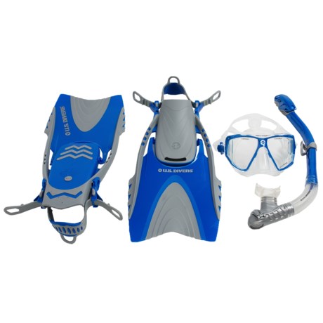 U.S. Divers 3-Piece Dive Set - Lux Mask, Mantis Snorkel, Mystra Fins