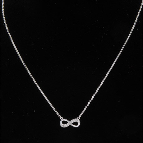 Millennium Creations Diamond Infinity Pendant Necklace - Sterling Silver