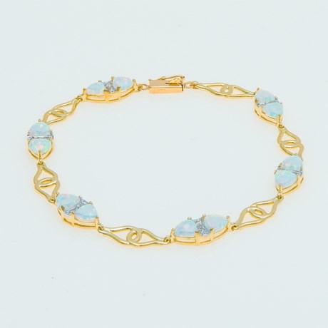 Millennium Creations Opal Link Bracelet - 10K Gold