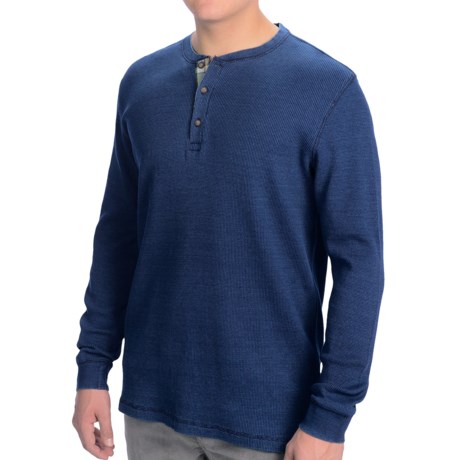 Tailor Vintage Henley Shirt - Indigo Dye, Long Sleeve (For Men)