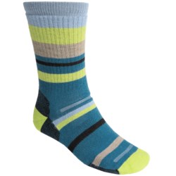 Point6 Mixed Stripe Medium Crew Socks - Merino Wool, Midweight (For Men and Women)