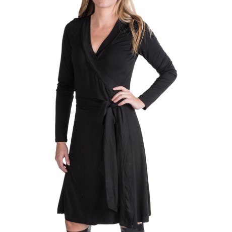 Specially made Jersey Knit Wrap Dress - Long Sleeve (For Women)