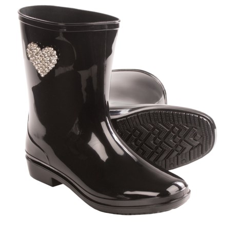 Dav Crystal Heart Rain Boots - Ankle Bootie (For Women)