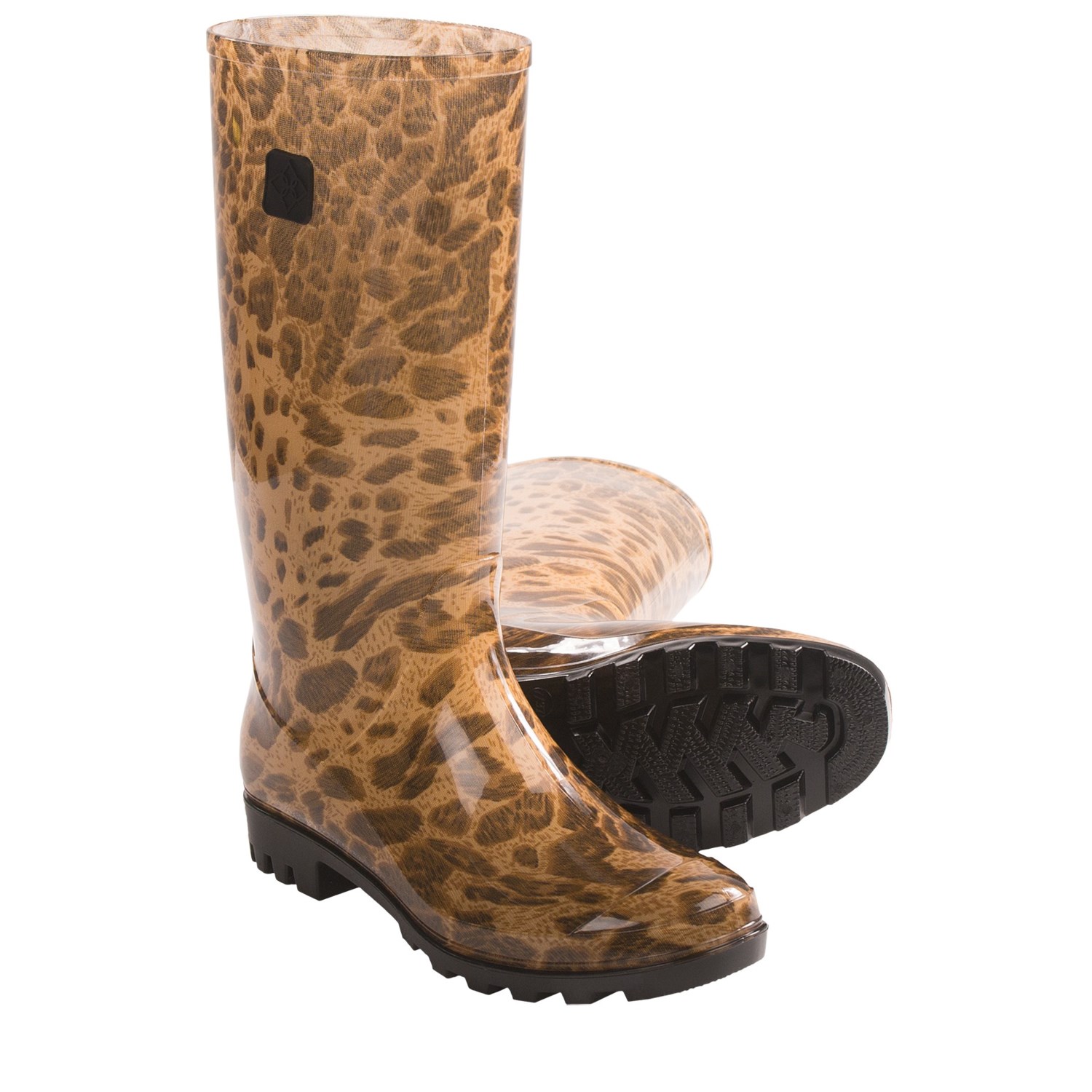 Dav Jelly Lug Leopard Print Rain Boots (For Women) 8170P - Save 63%