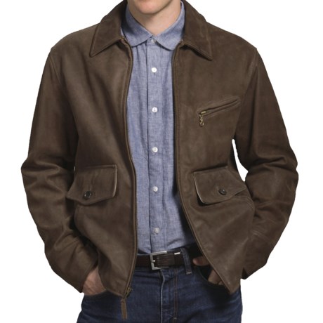 Golden Bear Cowhide Leather Jacket (For Men)