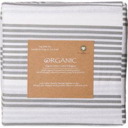 Organic King Cotton Multi-Stripe Sheet Set - Grey