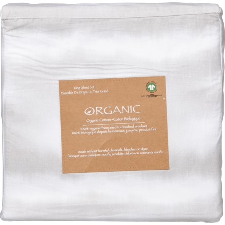 Organic King Cotton Sheet Set - Grey Rainfall