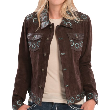 Scully Aztec Embroidered Boar Suede Jacket (For Women)