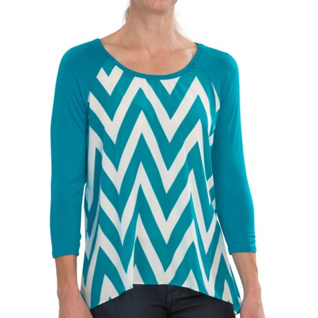 Scully Chevron Printed High-Low Shirt - 3/4 Sleeve (For Women)