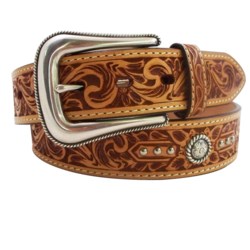 Roper Hand-Tooled Leather Belt (For Men)