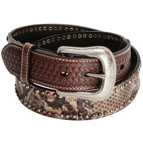Roper Snake Print Leather Belt (For Men)