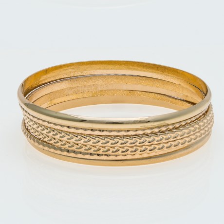 Specially made Textured Bangle Bracelet Set - 6-Piece Set