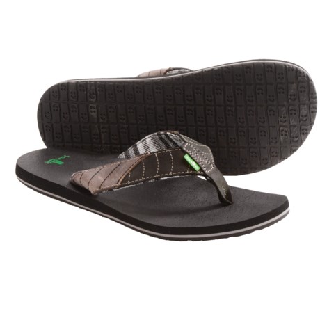 Sanuk Pave The Wave Sandals - Leather, Flip-Flops (For Men)