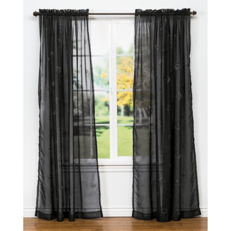 United Curtain Co . Sedona Embroidered Semi-Sheer Curtains - 108x84”, Rod-Pocket Top