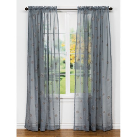 United Curtain Co . Sedona Embroidered Semi-Sheer Curtains - 108x63”, Rod-Pocket Top