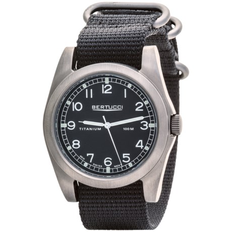 Bertucci A-3T Vintage Titanium Watch - DX3® Nylon Strap (For Men and Women)