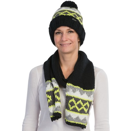Chaos Knit Beanie Hat and Scarf Set (For Women)