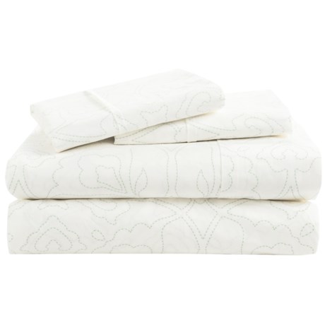 Barbara Barry Poetical Stitch Sheet Set - California King, Cotton Percale