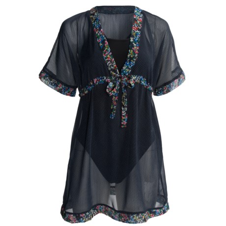 Anne Cole Tie Front Cover-Up Tunic Shirt - Short Sleeve (For Women)