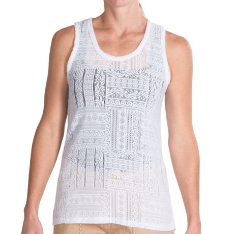 dylan Patchwork Stretch Lace Tank Top - Racerback (For Women)