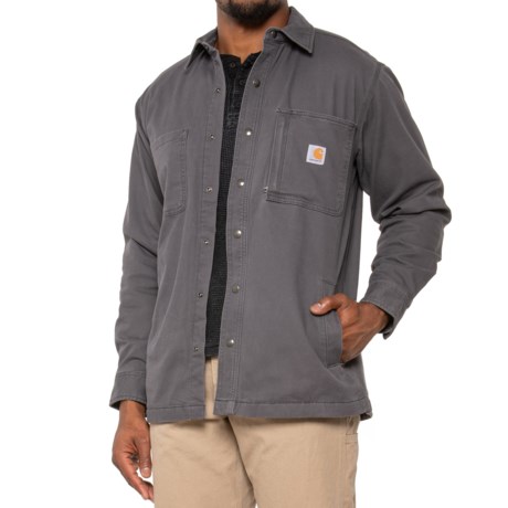 Carhartt 102851 Big and Tall Rugged Flex® Canvas Shirt Jacket - Fleece Lined, Snap Front