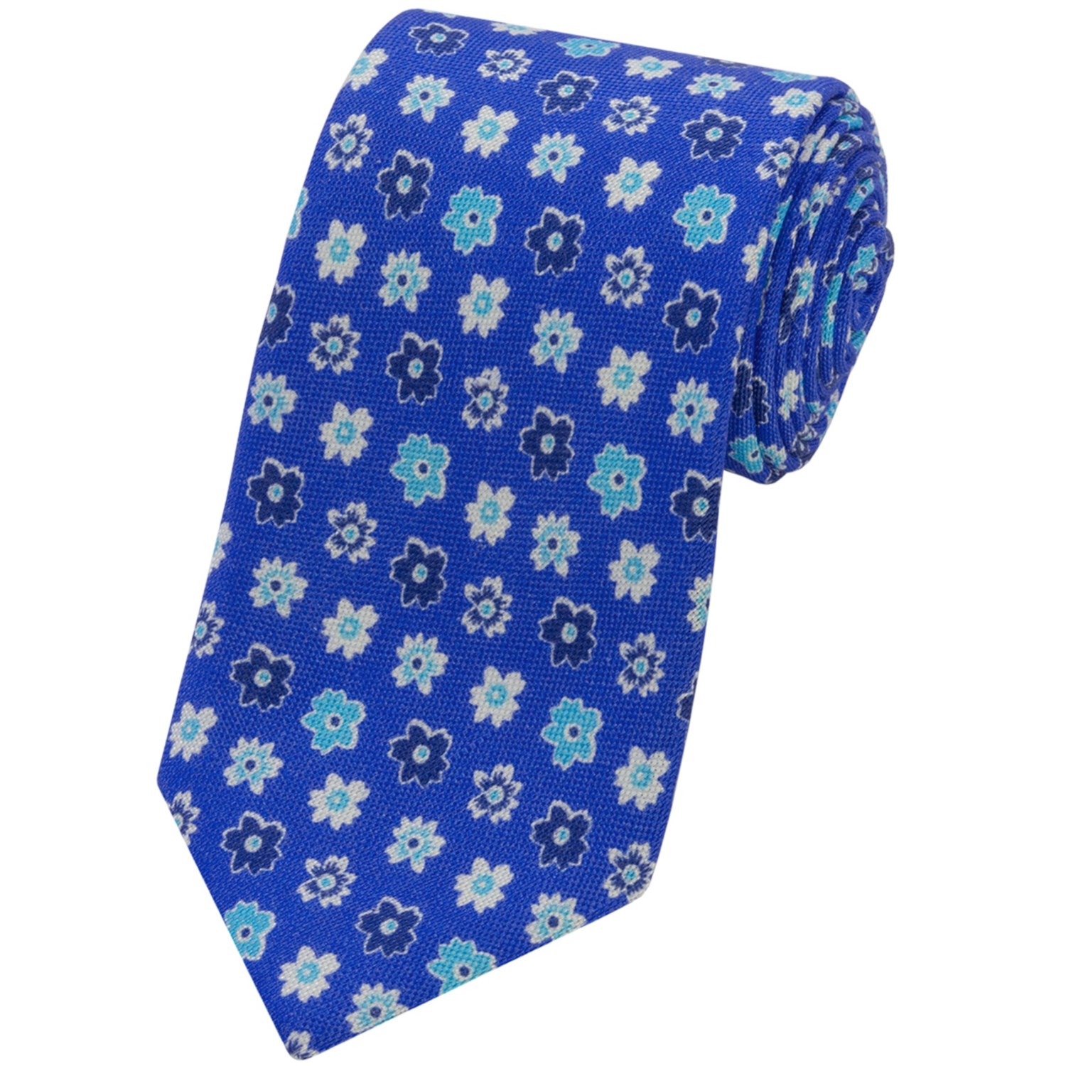 Altea Floral Print Tie – Linen-Silk (For Men)