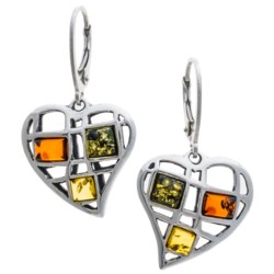 Vessel Tri-Color Amber Heart Earrings