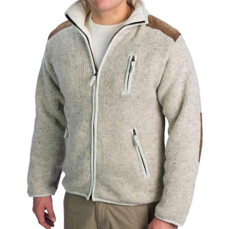 Laundromat Oxford Wool Sweater - Fleece Lining, Full Zip (For Men)