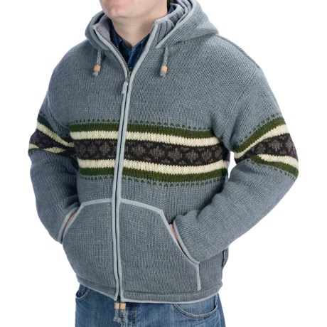 Laundromat Wayne Wool Sweater - Fleece Lining, Full Zip (For Men)