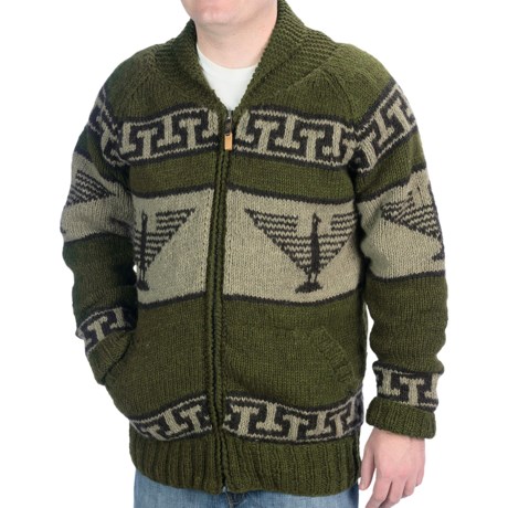 Laundromat Phoenix Wool Sweater - Fleece Lining, Full Zip (For Men)
