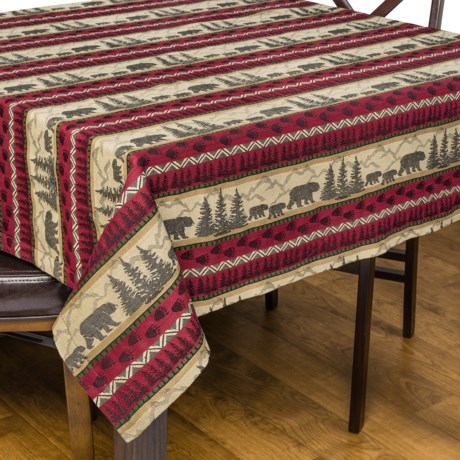 DII Bear Country Jacquard Tablecloth - 52x52”