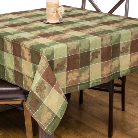 DII Pinecone Jacquard Checkered Tablecloth - 60x84”