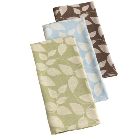 DII Leaf Jacquard Dish Towels - Organic Cotton, Set of 3