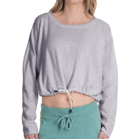 Brodie Crop Sweatshirt - Cashmere, Drawstring Hem (For Women)