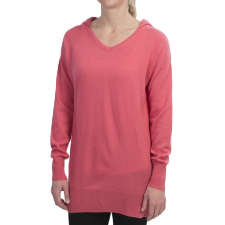 Brodie Cashmere Hoodie Sweater - V-Neck (For Women)