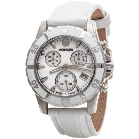 Wenger Ladiales Chronograph Watch - Leather Band (For Women)