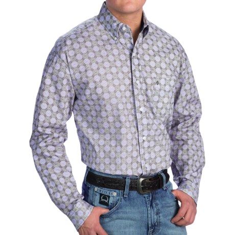 Stetson Printed Poplin Shirt - Long Sleeve (For Men)