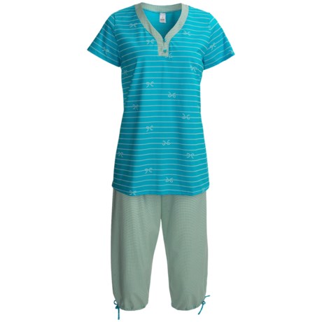 Calida Seaside Capri Pajamas - Short Sleeve (For Women)
