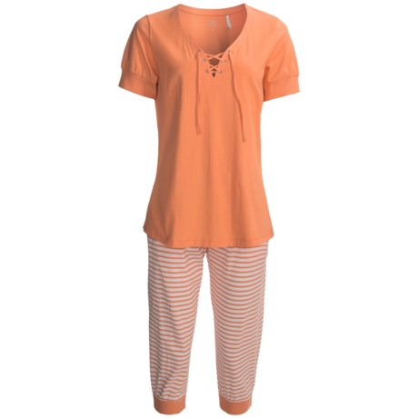 Calida Chiara Cotton Capri Pajamas - Short Sleeve (For Women)